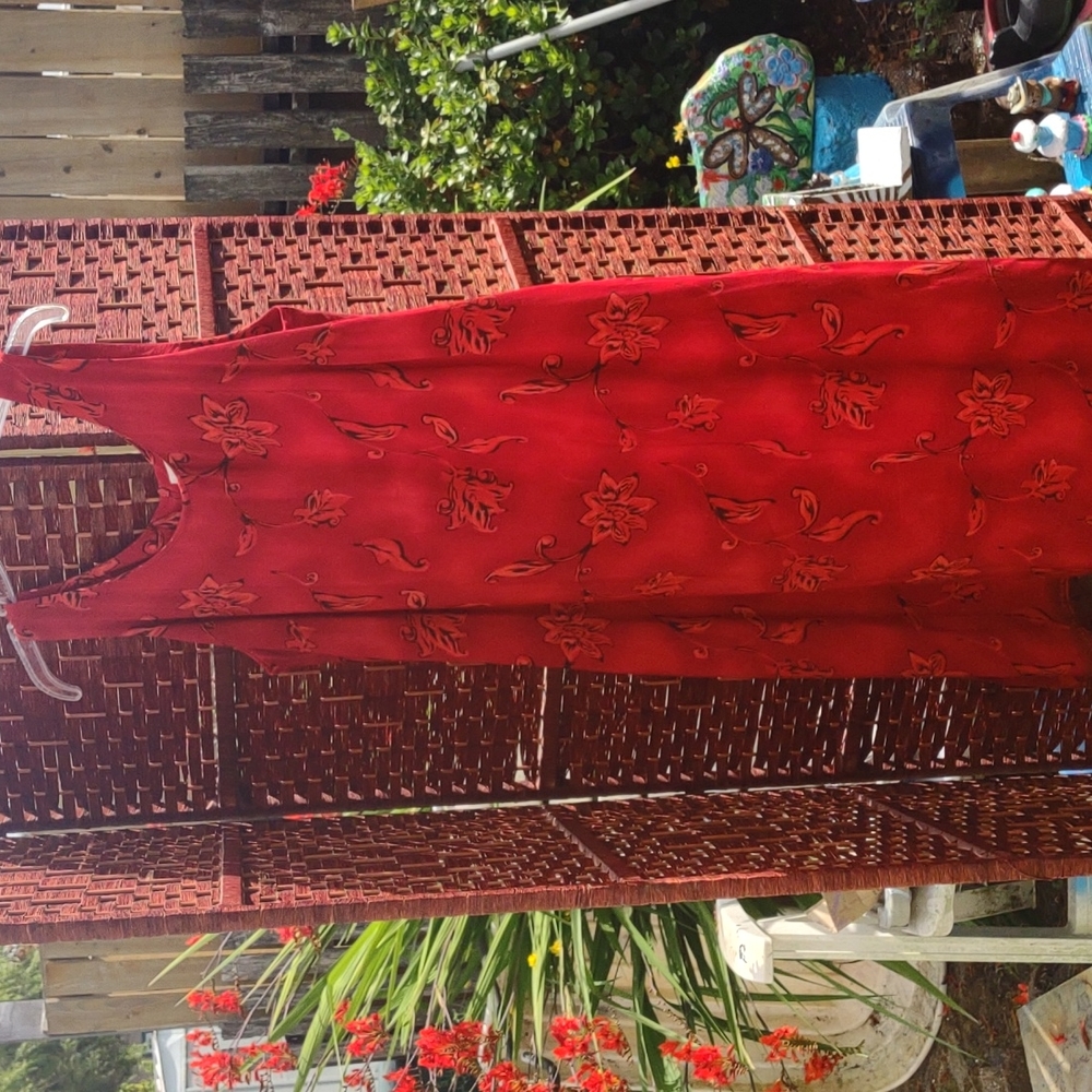 Sleeveless long summer dress . Made by Liz Baker